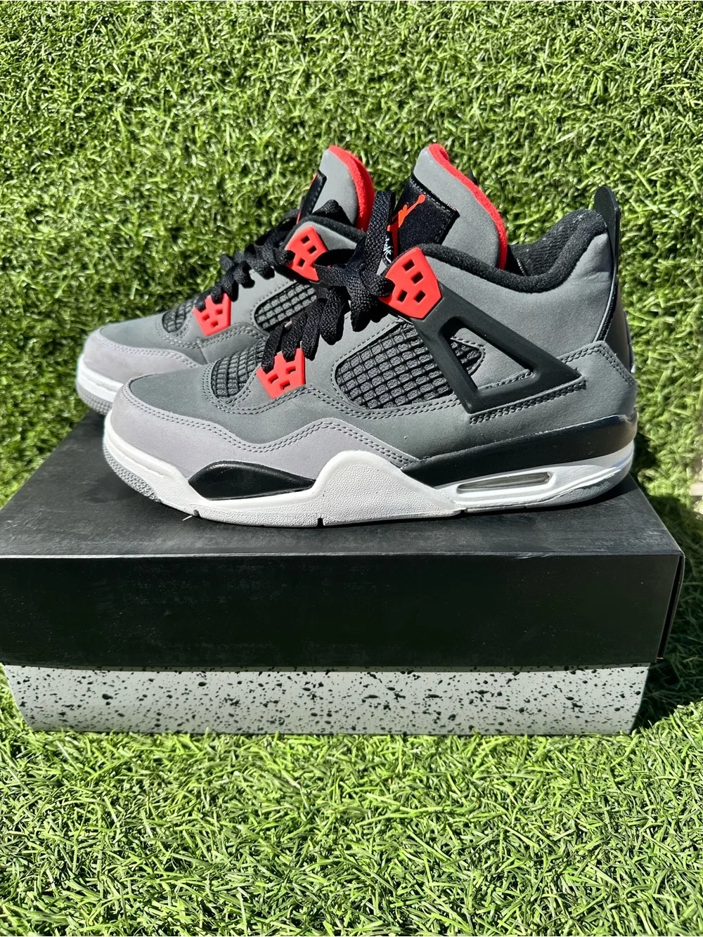 Air Jordan 4 Retro (GS) Box Label - Dark Grey/Infrared 23/Black size 6.5Y